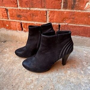 Paul Green Womens 7.5 Black Suede Ankle Booties Boots